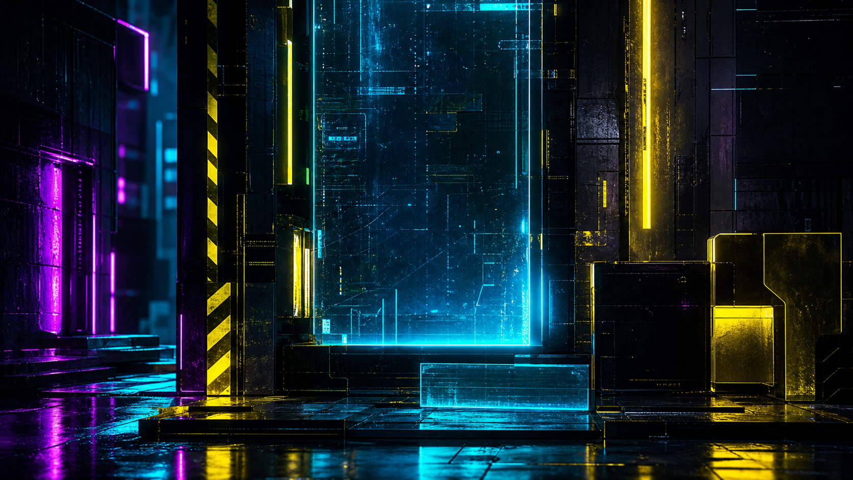Cyberpunk neon city evidence