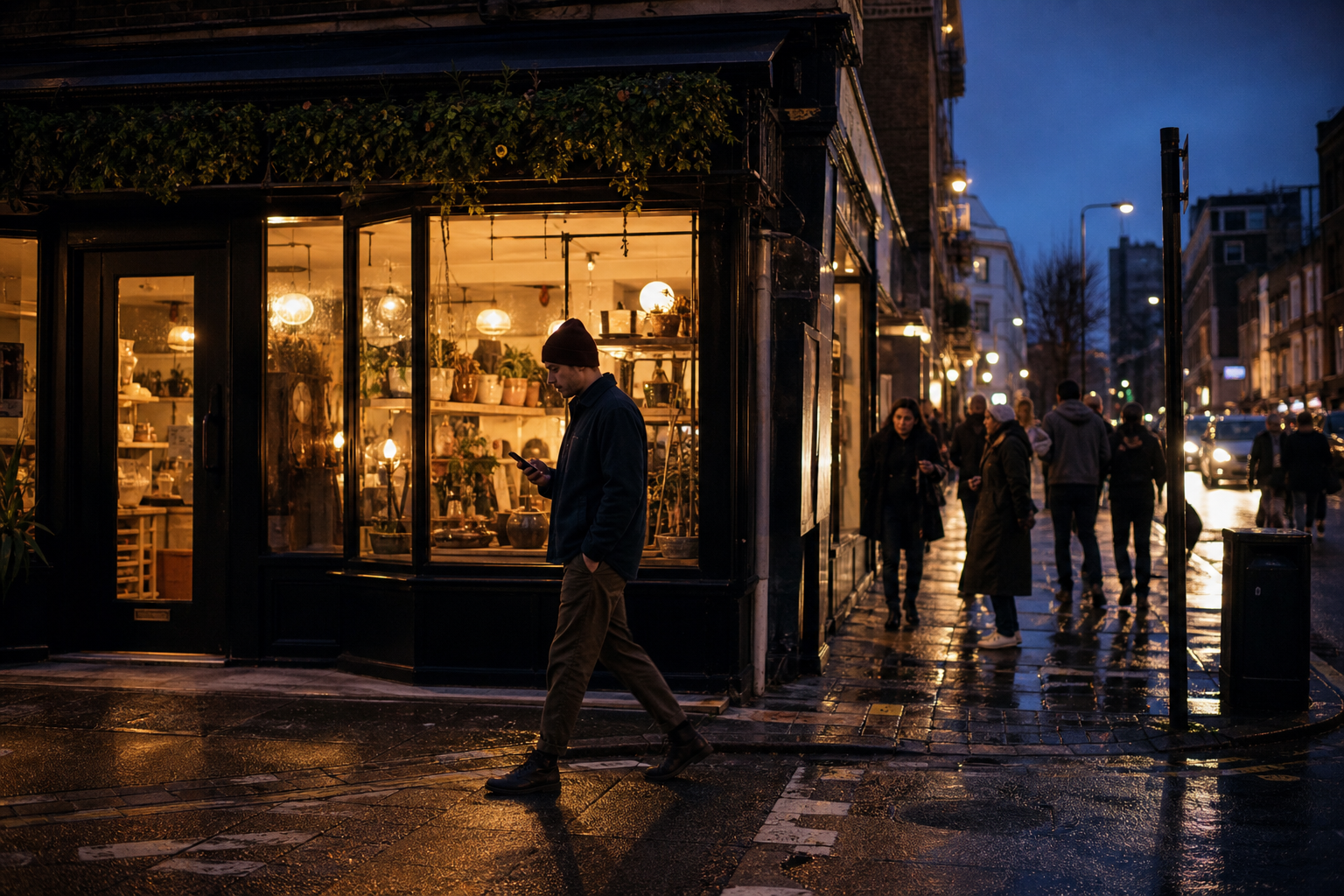 City street at dusk