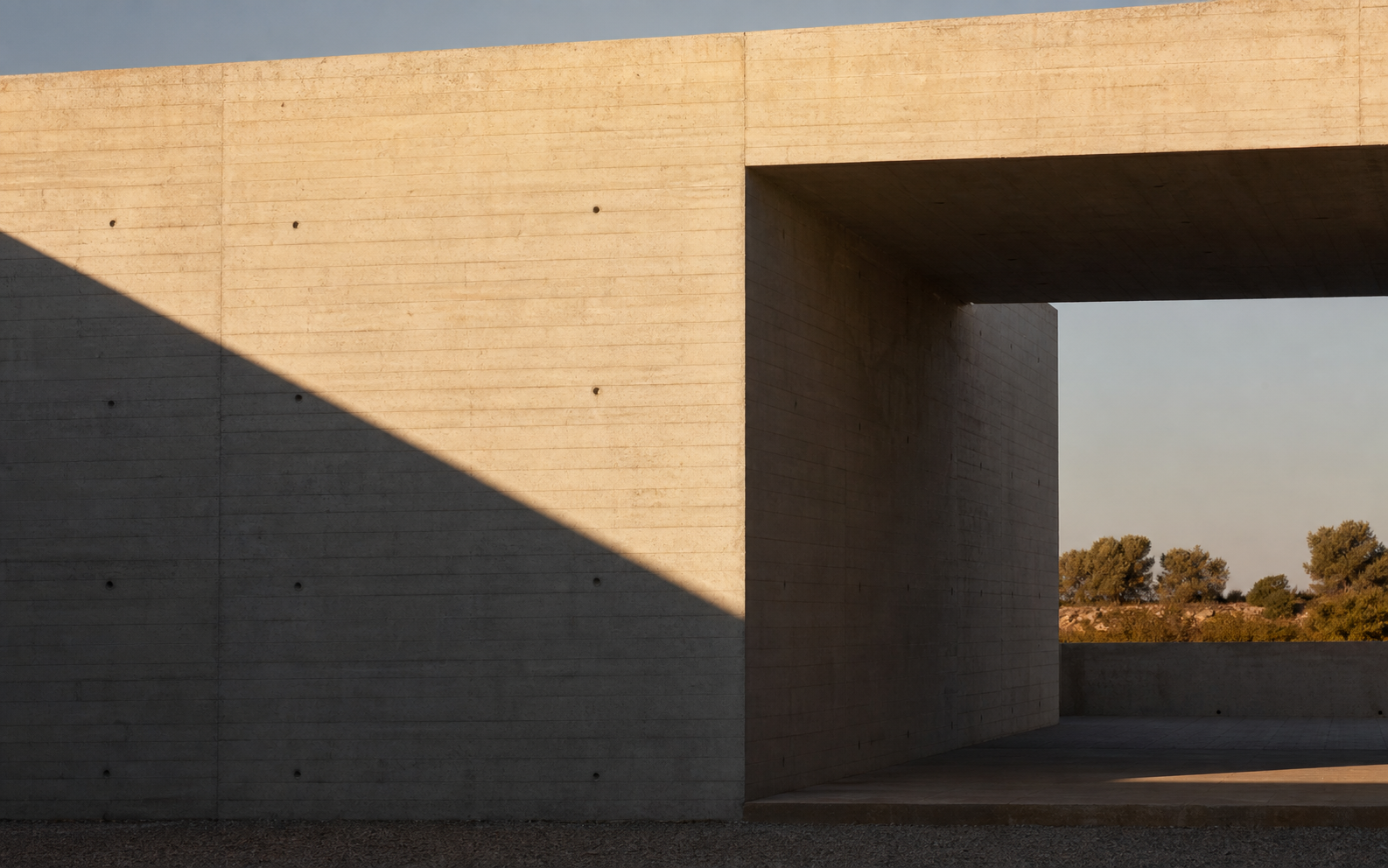 A precise geometric architectural facade